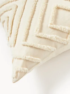 Westwing Collection Funda de almohada de percal con ribete capitoné Phil