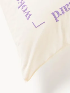 Westwing Collection Funda de almohada de percal con inscripción bordada Roya^ Fundas De Almohadas|Mantas