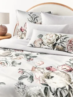 Westwing Collection Funda de almohada de satén de algodón Blossom