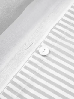 Westwing Collection Funda de almohada doble cara de algodón a rayas Lorena