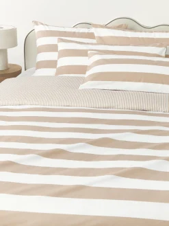 Westwing Collection Funda de almohada doble cara de algodón a rayas Lorena