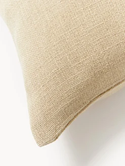 Westwing Collection Funda de cojín artesanal con costura decorativa Terre