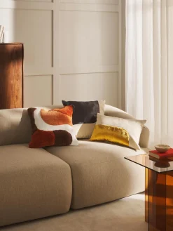 Westwing Collection Funda de cojín artesanal con relieves Malu