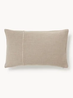 Westwing Collection Funda de cojín artesanal con costura decorativa Terre