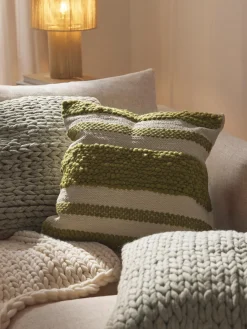 Westwing Collection Funda de cojín artesanal de punto grueso Adyna