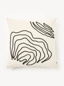 Ferm Living Funda de cojín artesanal de algodón ecológico Jot