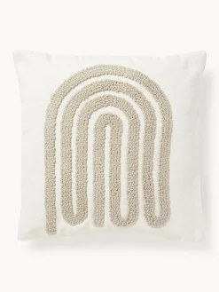 Westwing Collection Funda de cojín bordada de algodón texturizada Vahid