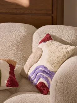 Westwing Collection Funda de cojín capitoné con mechones decorativos Coraline