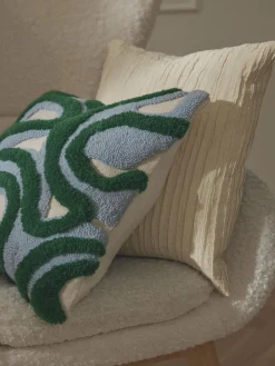 Westwing Collection Funda de cojín de algodón con plisado Artemis^ Mantas|Cojines Decorativos