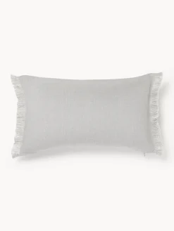 Westwing Collection Funda de cojín de lino con flecos Luana^ Cojines Decorativos|Cojines Decorativos