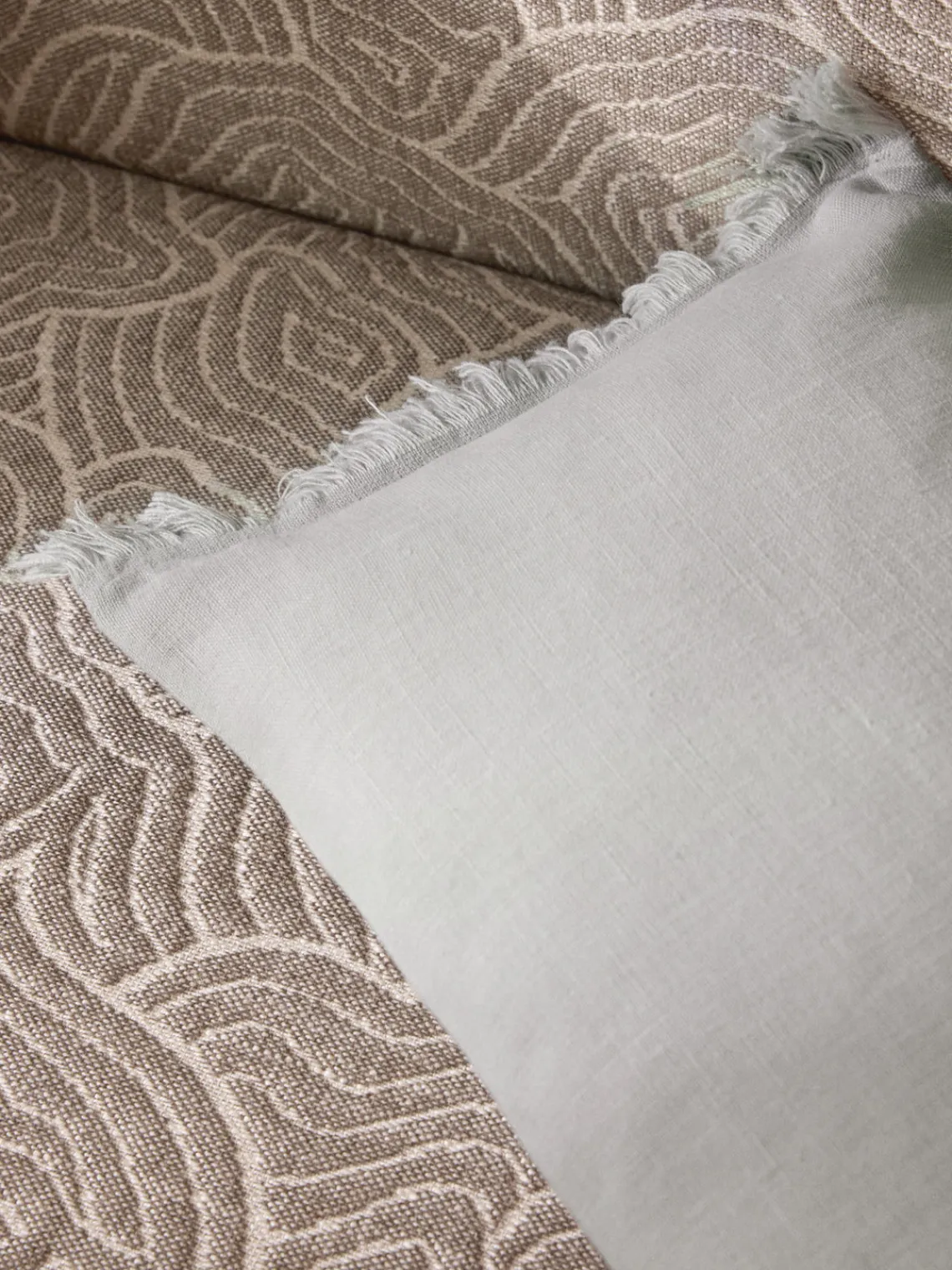 Westwing Collection Funda de cojín de lino con flecos Luana^ Cojines Decorativos|Cojines Decorativos