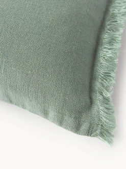 Westwing Collection Funda de cojín de lino con flecos Luana