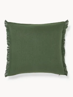 Westwing Collection Funda de cojín de lino con flecos Luana