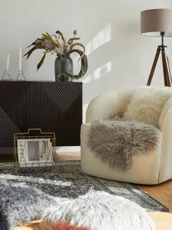 Westwing Collection Funda de cojín de pelo sintético rizado Morten^ Mantas|Cojines Decorativos