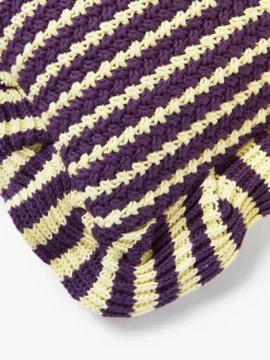 Westwing Collection Funda de cojín de punto a rayas con volantes Blaise