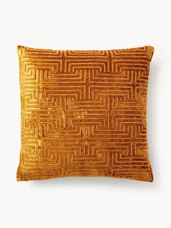 Westwing Collection Funda de cojín de terciopelo con bordado de chenilla Stormi^ Mantas|Cojines Decorativos