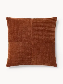 Westwing Collection Funda de cojín de terciopelo de estructura lineal fina Fiona