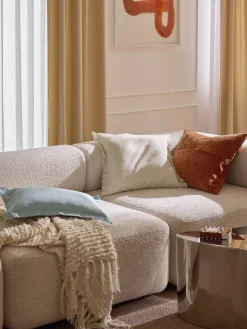 Westwing Collection Funda de cojín de terciopelo de estructura lineal fina Fiona