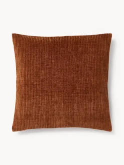 Westwing Collection Funda de cojín de terciopelo de estructura lineal fina Fiona