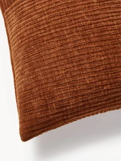 Westwing Collection Funda de cojín de terciopelo de estructura lineal fina Fiona