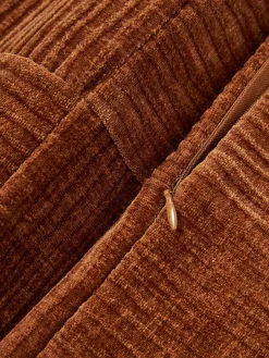 Westwing Collection Funda de cojín de terciopelo de estructura lineal fina Fiona