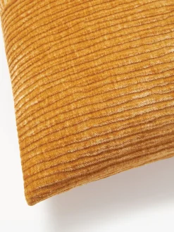 Westwing Collection Funda de cojín de terciopelo de estructura lineal fina Fiona^ Mantas|Cojines Decorativos