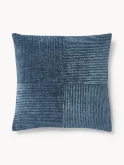 Westwing Collection Funda de cojín de terciopelo de estructura lineal fina Fiona^ Mantas|Cojines Decorativos