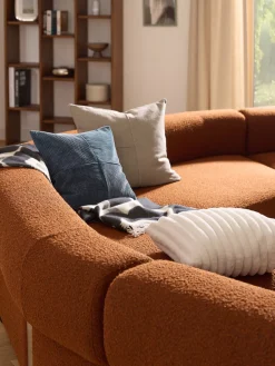 Westwing Collection Funda de cojín de terciopelo de estructura lineal fina Fiona^ Mantas|Cojines Decorativos