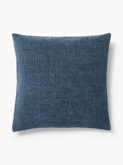 Westwing Collection Funda de cojín de terciopelo de estructura lineal fina Fiona^ Mantas|Cojines Decorativos