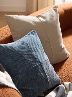 Westwing Collection Funda de cojín de terciopelo de estructura lineal fina Fiona^ Mantas|Cojines Decorativos