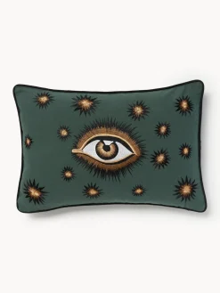 Les Ottomans Funda de cojín decorativo de algodón artesanal Velvety^ Mantas|Cojines Decorativos