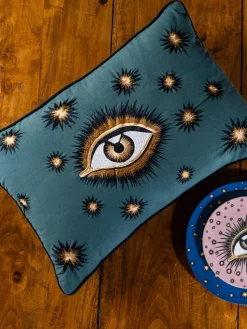 Les Ottomans Funda de cojín decorativo de algodón artesanal Velvety^ Mantas|Cojines Decorativos