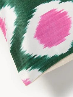 Les Ottomans Funda de cojín decorativo de seda con estampado abstracto Silky