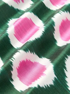 Les Ottomans Funda de cojín decorativo de seda con estampado abstracto Silky