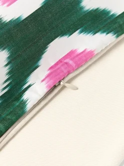 Les Ottomans Funda de cojín decorativo de seda con estampado abstracto Silky