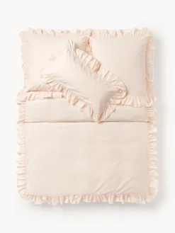 Westwing Collection Funda nórdica de algodón con volantes Louane
