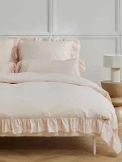 Westwing Collection Funda nórdica de algodón con volantes Louane