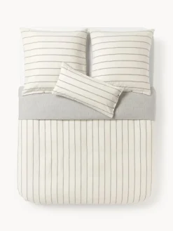 Westwing Collection Funda nórdica de algodón lavado a rayas Caspian