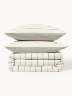 Westwing Collection Funda nórdica de algodón lavado a rayas Caspian