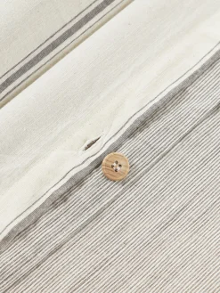 Westwing Collection Funda nórdica de algodón lavado a rayas Caspian