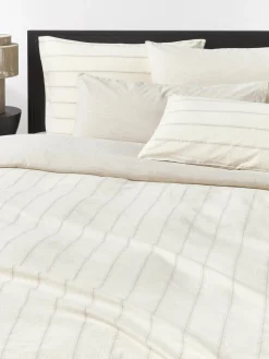 Westwing Collection Funda nórdica de algodón lavado a rayas Caspian^ Fundas Nórdicas|Mantas