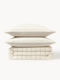 Westwing Collection Funda nórdica de algodón lavado a rayas Caspian^ Fundas Nórdicas|Mantas