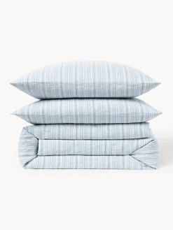 Westwing Collection Funda nórdica de lino lavado con rayas Telma