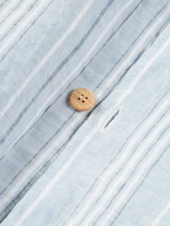 Westwing Collection Funda nórdica de lino lavado con rayas Telma