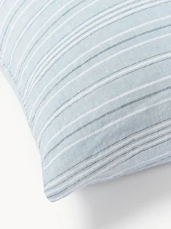 Westwing Collection Funda nórdica de lino lavado con rayas Telma