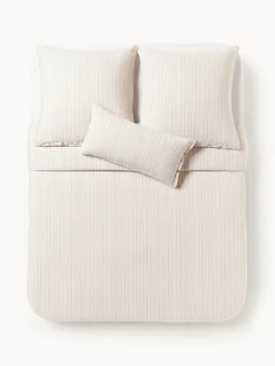 Westwing Collection Funda nórdica de lino lavado con rayas Telma