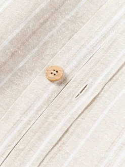 Westwing Collection Funda nórdica de lino lavado con rayas Telma