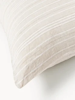 Westwing Collection Funda nórdica de lino lavado con rayas Telma