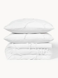 Westwing Collection Funda nórdica de percal con decoración de penachos Madeline