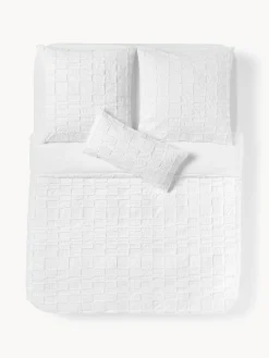 Westwing Collection Funda nórdica de percal con tejido capitoné Scout